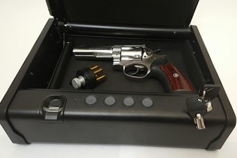 caption: A lock box or a gun safe is a way to store firearms with the goal of keeping them out of the hands of people who shouldn't have access to guns. 