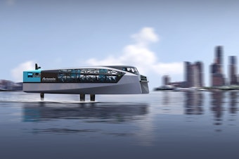 caption: An artist's rendering of the Artemis ef-24 150-passenger electric hydrofoil ferry