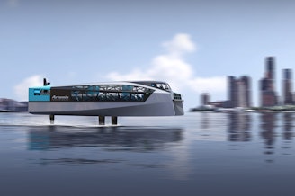 caption: An artist's rendering of the Artemis ef-24 150-passenger electric hydrofoil ferry