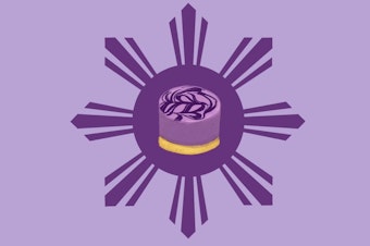 caption: Ube cheesecake