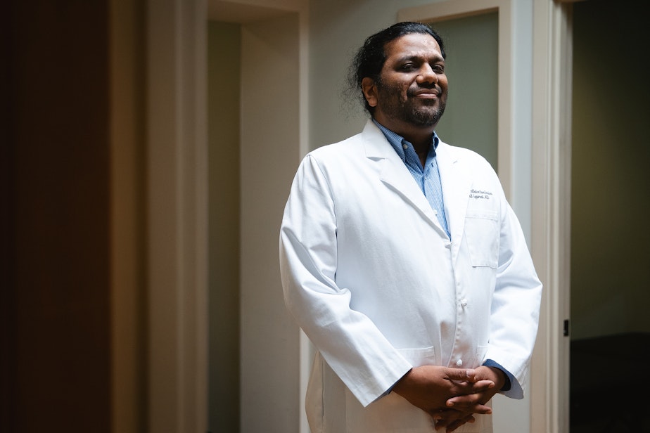 caption: Dr. Sunil Aggarwal is portrayed on Monday, April 28, 2025, at AIMS Institute in Seattle.