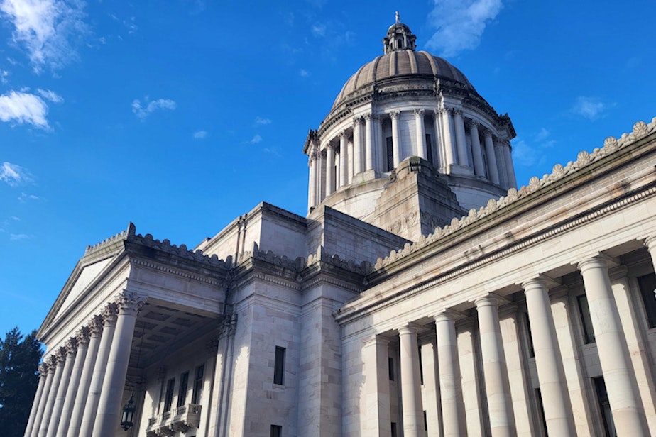 caption: The Washington Legislative building on Jan. 19, 2024.