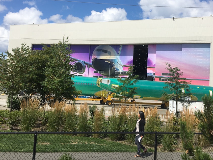 caption: Boeing's plant in Renton, Washington