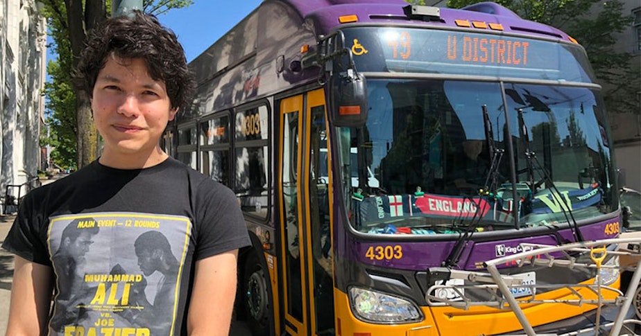 caption: Filmmaker, writer, photographer, and King County Metro Transit bus driver Nathan Vass.