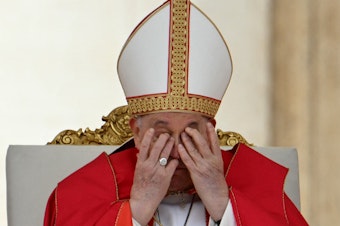 caption: Pope Francis remains popular among U.S. Catholics, with 75% having favorable views of him, according to a Pew Research report. But many self-identified Catholics disagree with various teachings of their church.