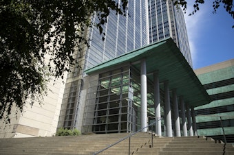 caption: The U.S. District Court is shown on Thursday, August 17, 2023, along Stewart Street in downtown Seattle. 