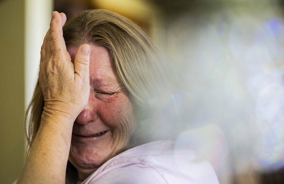caption: Heidi Aurand mourns for her son, whose life was marked by the trauma of physical illness and pain, substance abuse disorder and severe mental illness.