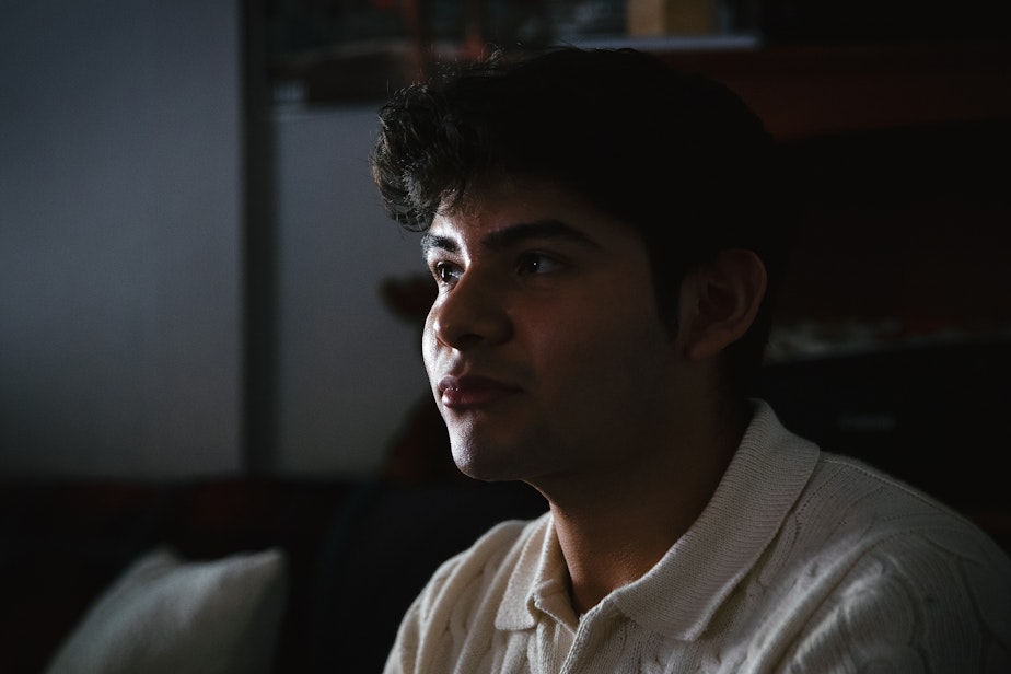 caption: Alex Villatoro, 17, is portrayed at his home on Wednesday, March 5, 2025, in Maple Falls, Washington.