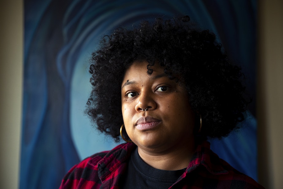 caption: Shemona Moreno, executive director of 350 Seattle, is portrayed at her home on Friday, Nov. 22, 2024, in Seattle. Moreno is an REI member seeking a nomination for REI’s board.