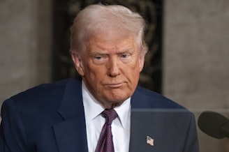 caption: President Donald Trump addresses a joint session of Congress on Capitol Hill in Washington, Tuesday, March 4, 2025. 