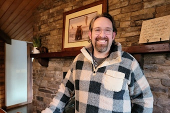 caption: Taylor Johnatakis in his Kingston home on Wednesday, Jan. 29, 2025.