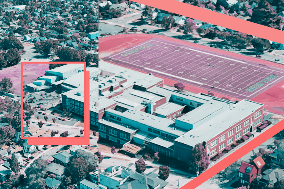 caption: Collage of Garfield High School. Photo courtesy of Google Earth.