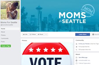 caption: A screenshot from Facebook shows the Moms for Seattle page.
