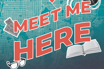 caption: Meet Me Here podcast logo by Alicia Villa